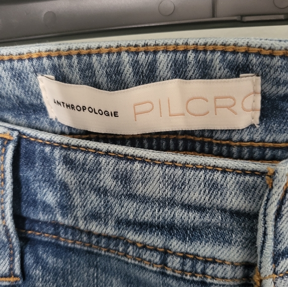 Anthropologie Pilcro Plus Light Wash Camo Side Stripe Slim Boyfriend Jeans 32 - Picture 5 of 10
